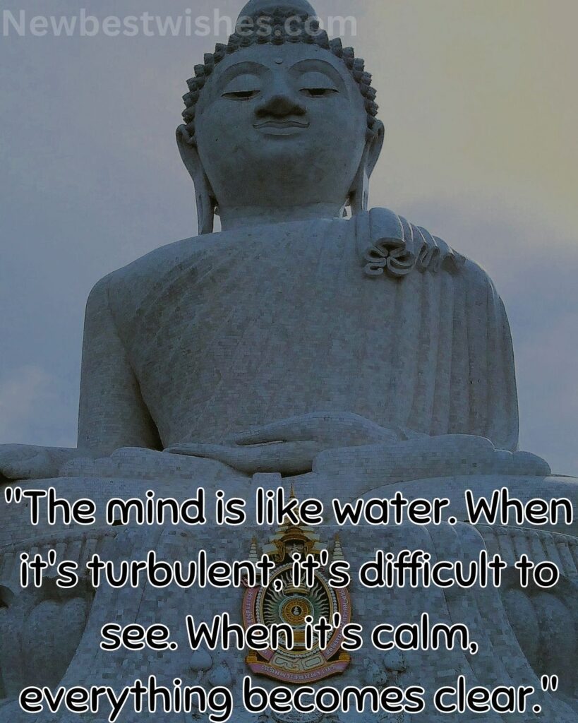 36 The mind is like water. When its turbulent its difficult to see. When its calm everything becomes clear