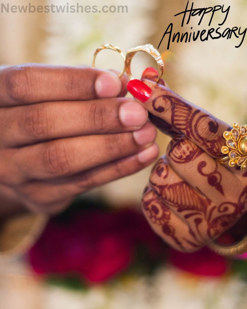 Happy Wedding anniversary Images with beautiful ring 