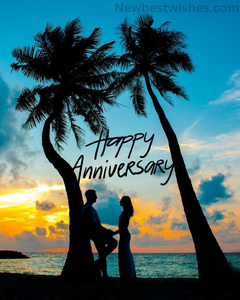 Happy Wedding anniversary Images with beautiful sky 
