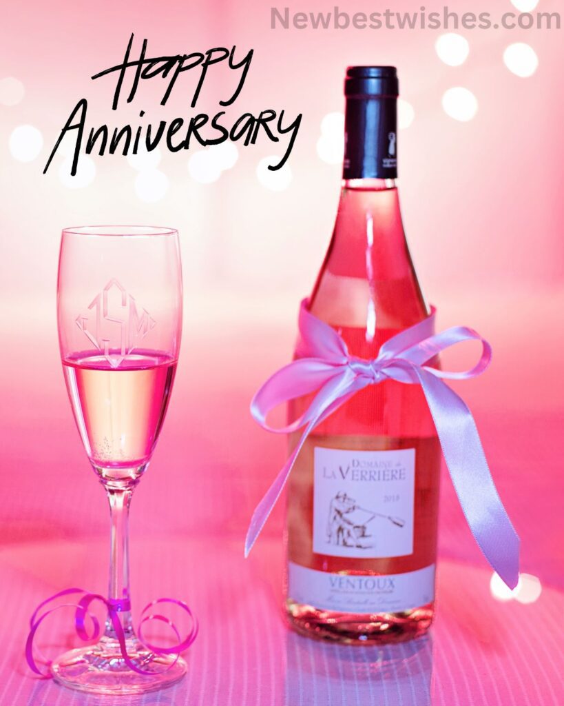 Happy Wedding anniversary Images with bottle