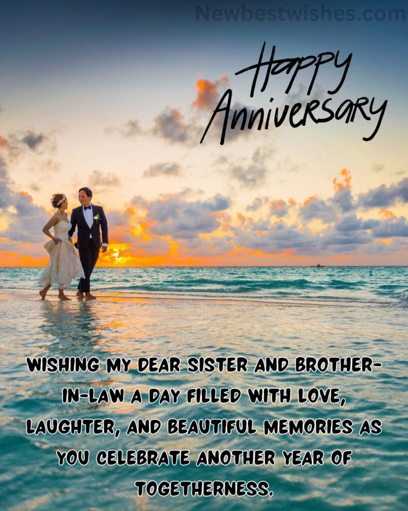 1st wedding anniversary wishes for sister and brother in law with image
