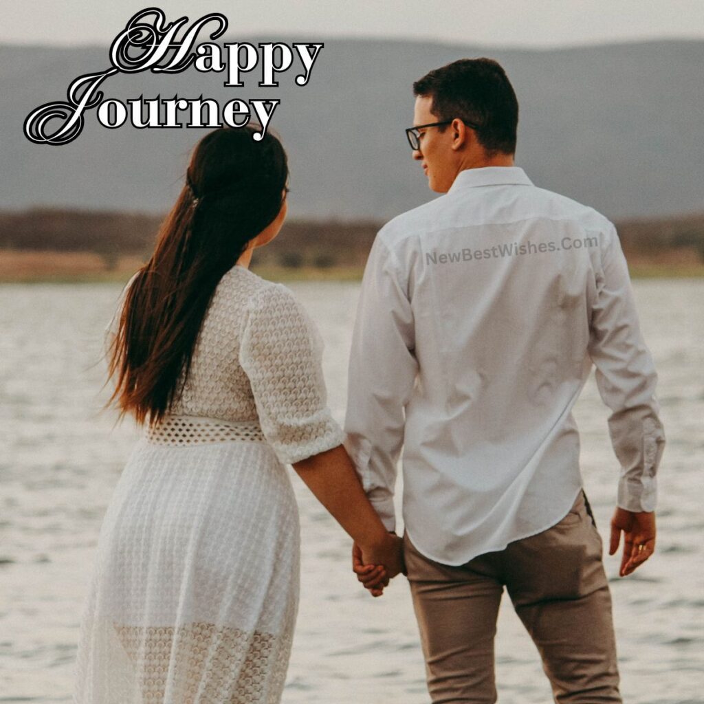 happy journey wishes  with partner near sea